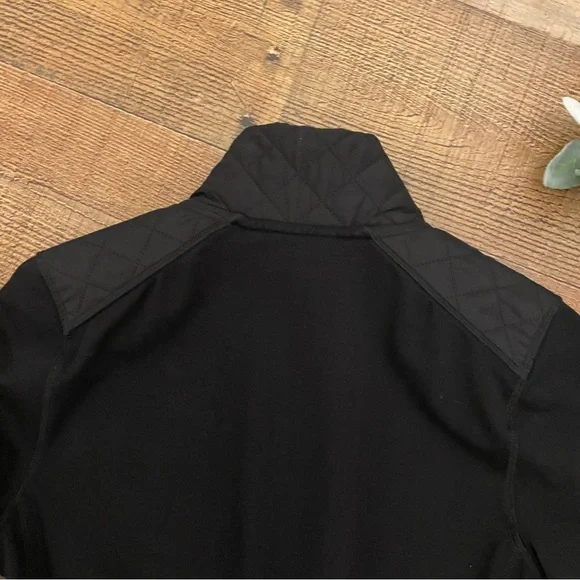 Ralph Lauren Sporty Black Zip Up Jacket, Quilted Accent, Pockets - Picture 8 of 12